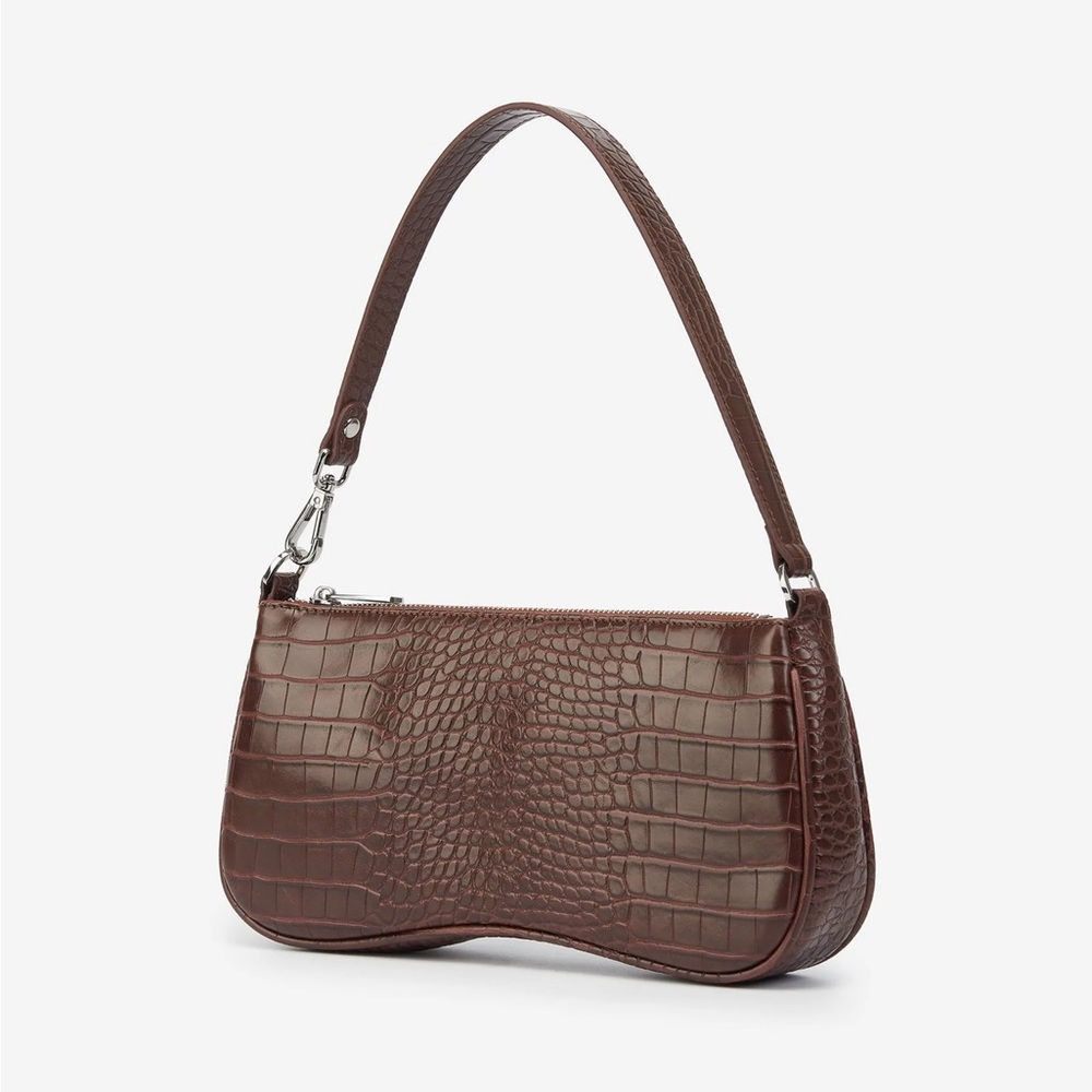 Eva Shoulder Bag in Brown Croc